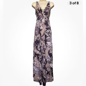 Maaji Purple Beach Bound Print Strap Back Maxi Dress Sz S